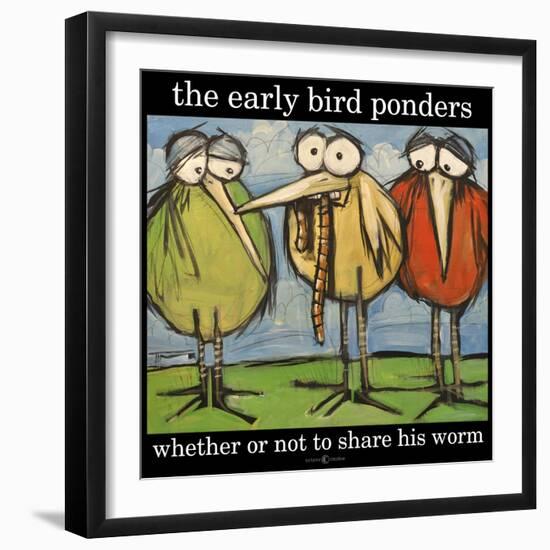 Early Bird and Worm Poster-Tim Nyberg-Framed Premium Giclee Print