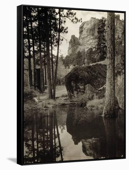 Early Carvings at Mount Rushmore-null-Framed Stretched Canvas