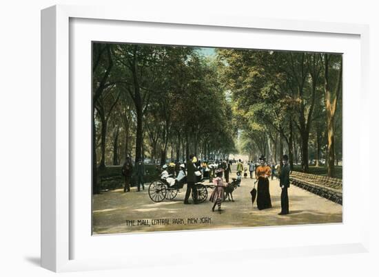 Early Central Park Mall, New York City-null-Framed Art Print