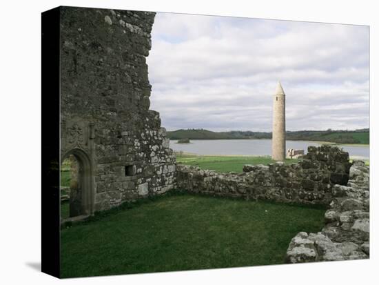 Early Christian Buildings, Devenish Island, County Fermanagh, Northern Ireland-Michael Jenner-Stretched Canvas