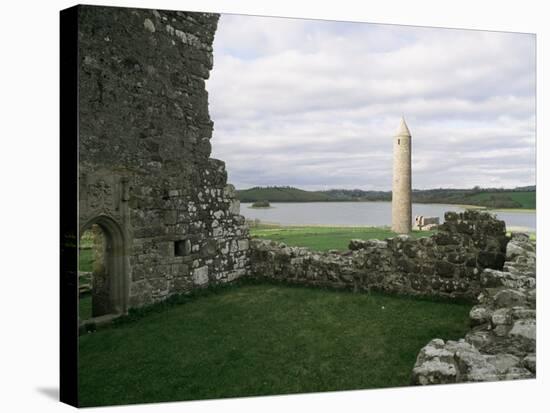 Early Christian Buildings, Devenish Island, County Fermanagh, Northern Ireland-Michael Jenner-Stretched Canvas