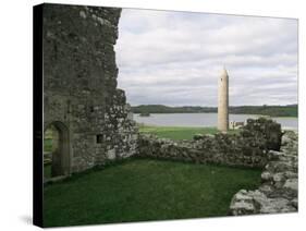 Early Christian Buildings, Devenish Island, County Fermanagh, Northern Ireland-Michael Jenner-Stretched Canvas