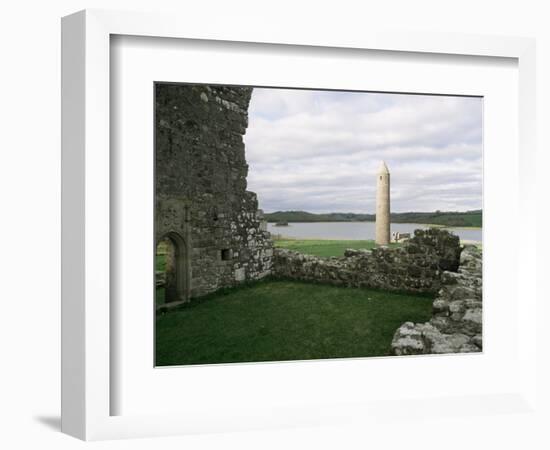 Early Christian Buildings, Devenish Island, County Fermanagh, Northern Ireland-Michael Jenner-Framed Photographic Print