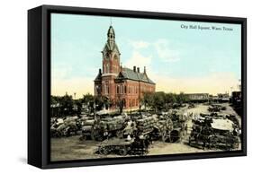 Early City Hall Square, Waco-null-Framed Stretched Canvas