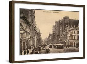 Early Collins Street, Melbourne, Australia-null-Framed Art Print