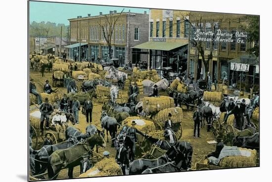 Early Cotton Market, Marietta, Georgia-null-Mounted Premium Giclee Print