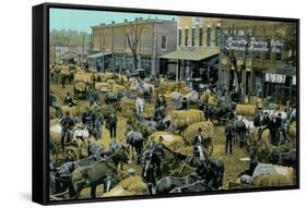 Early Cotton Market, Marietta, Georgia-null-Framed Stretched Canvas