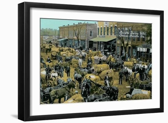 Early Cotton Market, Marietta, Georgia-null-Framed Art Print