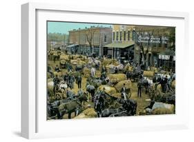 Early Cotton Market, Marietta, Georgia-null-Framed Art Print