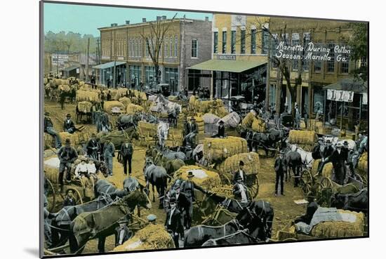 Early Cotton Market, Marietta, Georgia-null-Mounted Art Print