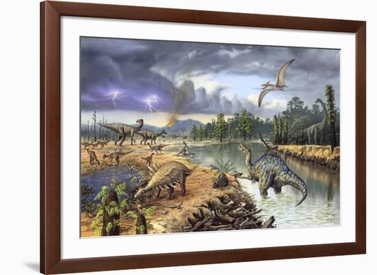 Early Cretaceous Life, Artwork-Richard Bizley-Framed Photographic Print