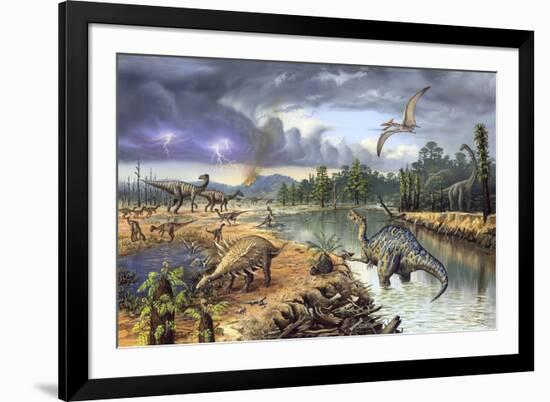 Early Cretaceous Life, Artwork-Richard Bizley-Framed Photographic Print