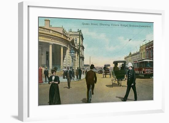 Early Downtown Brisbane, Queensland, Australia-null-Framed Premium Giclee Print