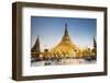 Early Evening at Shwedagon Pagoda, Yangon (Rangoon), Myanmar (Burma), Asia-Jordan Banks-Framed Photographic Print