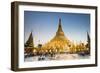 Early Evening at Shwedagon Pagoda, Yangon (Rangoon), Myanmar (Burma), Asia-Jordan Banks-Framed Photographic Print