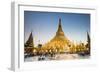 Early Evening at Shwedagon Pagoda, Yangon (Rangoon), Myanmar (Burma), Asia-Jordan Banks-Framed Photographic Print