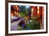 Early Evening Street Scene in the Old Town-Simon Montgomery-Framed Photographic Print