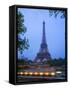 Early Evening View of Eiffel Tower and Tour Boats on the Seine River, Paris, France-Jim Zuckerman-Framed Stretched Canvas