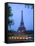 Early Evening View of Eiffel Tower and Tour Boats on the Seine River, Paris, France-Jim Zuckerman-Framed Stretched Canvas