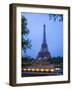 Early Evening View of Eiffel Tower and Tour Boats on the Seine River, Paris, France-Jim Zuckerman-Framed Photographic Print