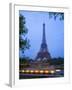 Early Evening View of Eiffel Tower and Tour Boats on the Seine River, Paris, France-Jim Zuckerman-Framed Photographic Print