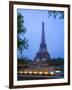 Early Evening View of Eiffel Tower and Tour Boats on the Seine River, Paris, France-Jim Zuckerman-Framed Photographic Print