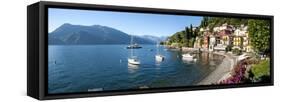 Early Evening View of Waterfront at Varenna, Lake Como, Lombardy, Italy-null-Framed Stretched Canvas