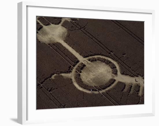 Early Example of a Crop Circle, Avon Wiltshire Border, England, United Kingdom, Europe-Woolfitt Adam-Framed Photographic Print