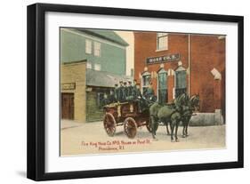 Early Fire Equipment, Providence, Rhode Island-null-Framed Art Print