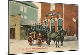 Early Fire Equipment, Providence, Rhode Island-null-Mounted Art Print