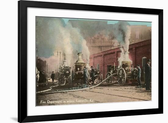 Early Fire Pumpers, Louisville, Kentucky-null-Framed Art Print