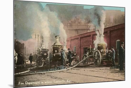 Early Fire Pumpers, Louisville, Kentucky-null-Mounted Art Print