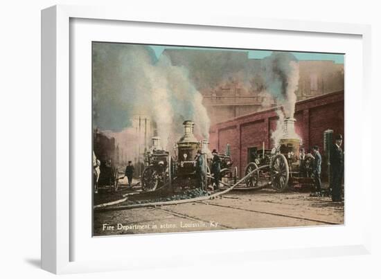 Early Fire Pumpers, Louisville, Kentucky-null-Framed Art Print