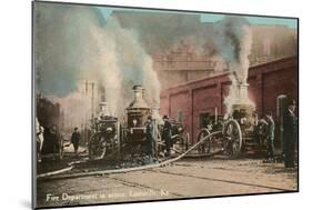 Early Fire Pumpers, Louisville, Kentucky-null-Mounted Art Print