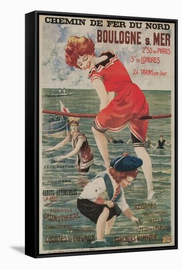 Early French Bathing Beauty, Boulogne-null-Framed Stretched Canvas