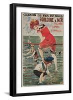Early French Bathing Beauty, Boulogne-null-Framed Art Print
