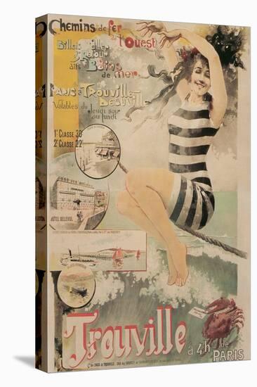 Early French Bathing Beauty, Trouville-null-Stretched Canvas