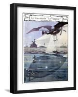 Early French Submarine the Vengeur 1901-Chris Hellier-Framed Giclee Print