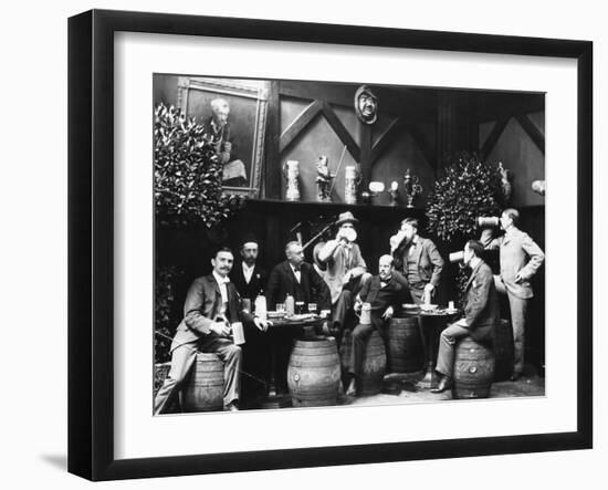 Early German Beer Drinkers-null-Framed Photographic Print