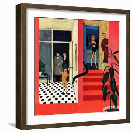 "Early Guests", November 23, 1957-George Hughes-Framed Premium Giclee Print