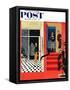 "Early Guests" Saturday Evening Post Cover, November 23, 1957-George Hughes-Framed Stretched Canvas