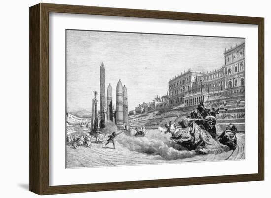 Early History of Rome, Messalina Falls from Her Chariot During a Race at Circus Maximus-Ludovico Pogliaghi-Framed Giclee Print