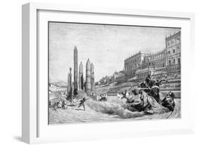 Early History of Rome, Messalina Falls from Her Chariot During a Race at Circus Maximus-Ludovico Pogliaghi-Framed Giclee Print