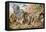 Early Humans Contending with Prehistoric Monsters-null-Framed Stretched Canvas