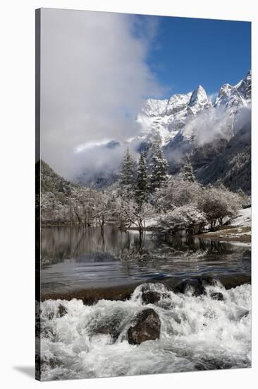 Early in Morning Frost in Mount Siguniang-Alex Treadway-Stretched Canvas