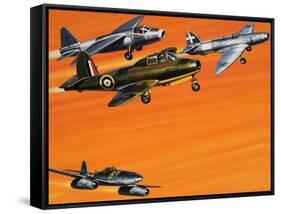 Early Jet-Powered Aircraft-Wilf Hardy-Framed Stretched Canvas