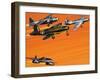 Early Jet-Powered Aircraft-Wilf Hardy-Framed Giclee Print