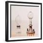 Early Light Bulbs: Left: First Commercial Light Bulb, Right: Electric Filament Lamp, 1879-null-Framed Giclee Print