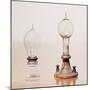 Early Light Bulbs: Left: First Commercial Light Bulb, Right: Electric Filament Lamp, 1879-null-Mounted Giclee Print
