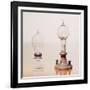 Early Light Bulbs: Left: First Commercial Light Bulb, Right: Electric Filament Lamp, 1879-null-Framed Giclee Print